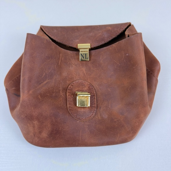 Nichole Lynel Raw Leather Makeup Travel Bag - Picture 2 of 9